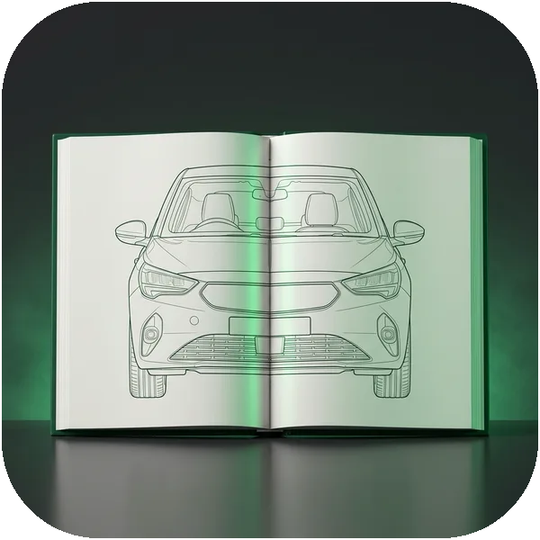 Study tile: an open Highway Code book with a line drawing of a car