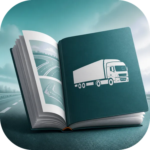 Study tile: an open Highway Code book with a lorry on the cover