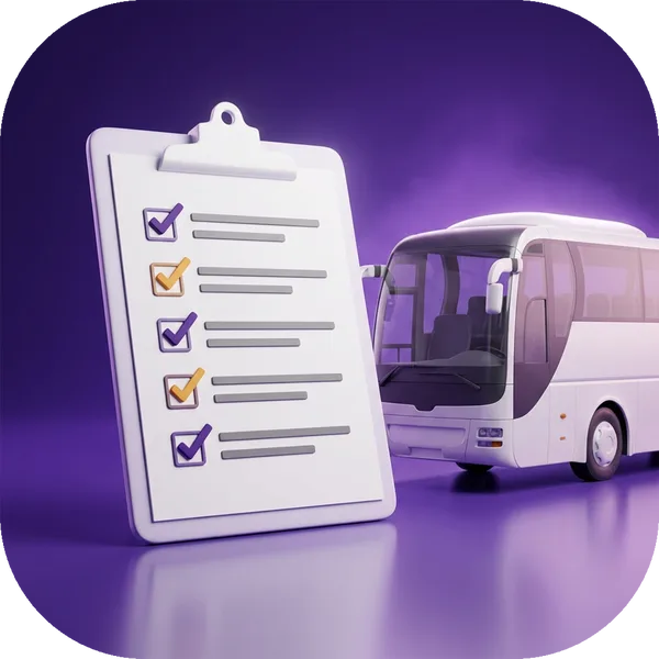 Case Studies tile: a coach beside a clipboard checklist