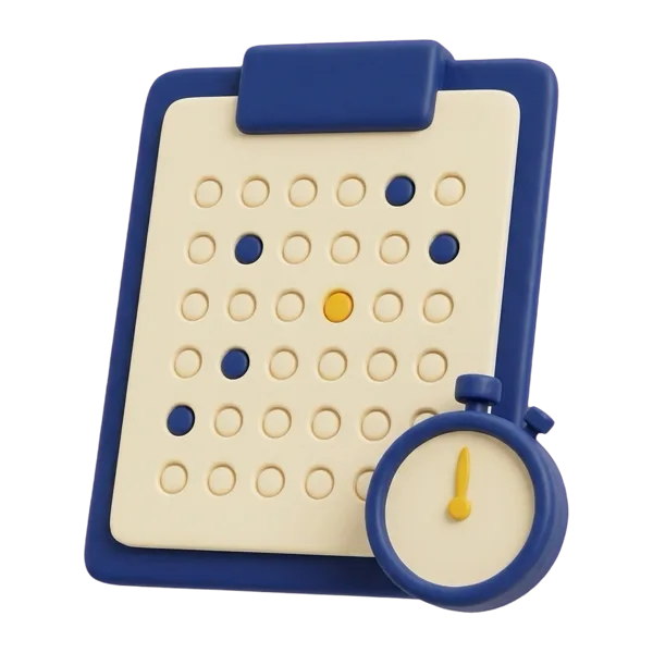Mock Test tile: a stopwatch beside an answer sheet